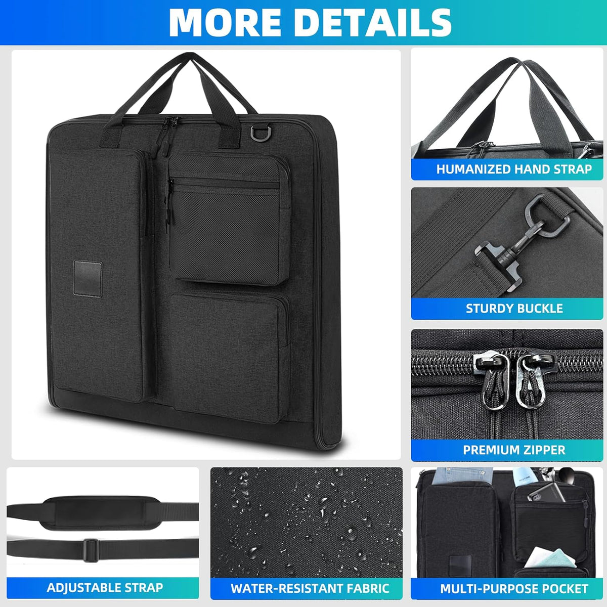 Garment Bags for Travel, Suit Bag with Shoulder Strap, Grey | 2-in-1 Convertible | Shoe Compartment | Wrinkle-Free | Oxford Cloth | Detachable Strap | Carry On