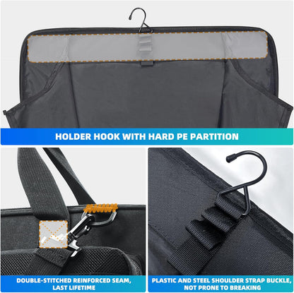 Garment Bags for Travel, Suit Bag with Shoulder Strap, Grey | 2-in-1 Convertible | Shoe Compartment | Wrinkle-Free | Oxford Cloth | Detachable Strap | Carry On