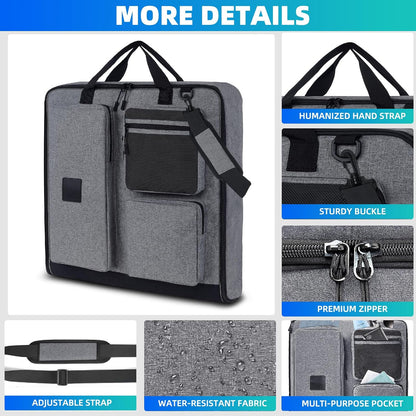 Garment Bags for Travel, Suit Bag with Shoulder Strap, Grey | 2-in-1 Convertible | Shoe Compartment | Wrinkle-Free | Oxford Cloth | Detachable Strap | Carry On