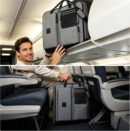 Garment Bags for Travel, Suit Bag with Shoulder Strap, Grey | 2-in-1 Convertible | Shoe Compartment | Wrinkle-Free | Oxford Cloth | Detachable Strap | Carry On