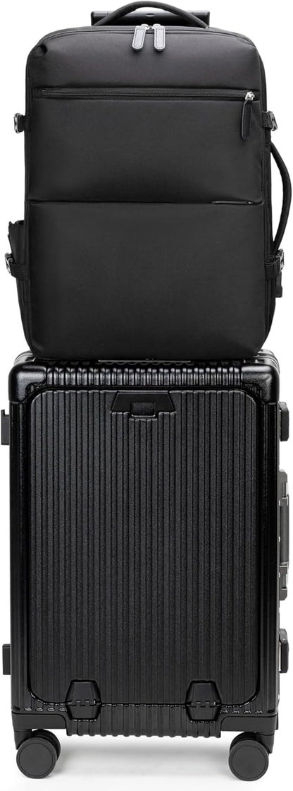 PC Hardside Carry On Luggage, Aluminum Frame, TSA Lock, Cup Holder | USB port, phone holder and spinner wheels keep essentials reachable for airport and business trips