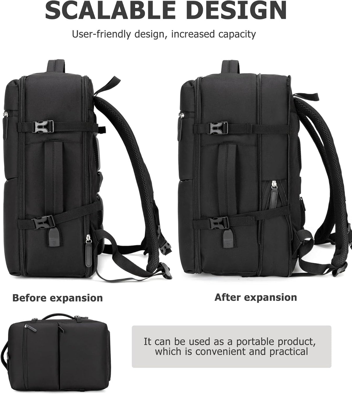 PC Hardside Carry On Luggage, Aluminum Frame, TSA Lock, Cup Holder | USB port, phone holder and spinner wheels keep essentials reachable for airport and business trips