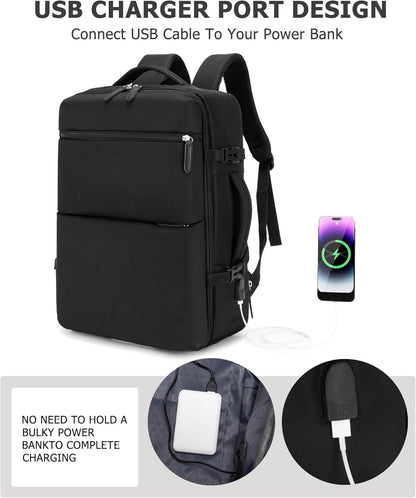 PC Hardside Carry On Luggage, Aluminum Frame, TSA Lock, Cup Holder | USB port, phone holder and spinner wheels keep essentials reachable for airport and business trips