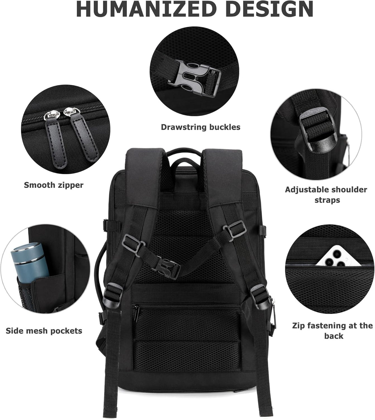 PC Hardside Carry On Luggage, Aluminum Frame, TSA Lock, Cup Holder | USB port, phone holder and spinner wheels keep essentials reachable for airport and business trips