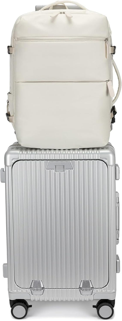 PC Hardside Carry On Luggage, Aluminum Frame, TSA Lock, Cup Holder | USB port, phone holder and spinner wheels keep essentials reachable for airport and business trips