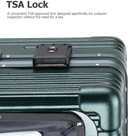 PC Hardside Carry On Luggage, Aluminum Frame, TSA Lock, Cup Holder | USB port, phone holder and spinner wheels keep essentials reachable for airport and business trips