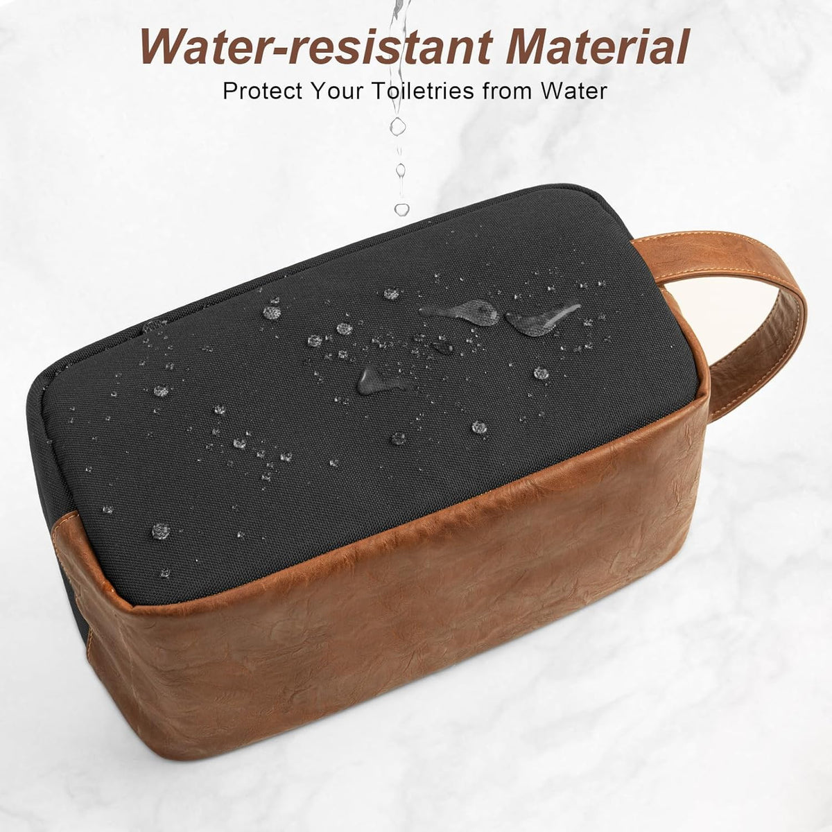 Travel Toiletry Bag for Men, Hanging Toiletry Organizer, Water Resistant Shaving Kit with Large Capacity for Travel Accessories (Black, Large)