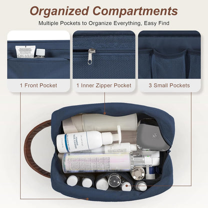 Travel Toiletry Bag for Men, Hanging Toiletry Organizer, Water Resistant Shaving Kit with Large Capacity for Travel Accessories (Black, Large)