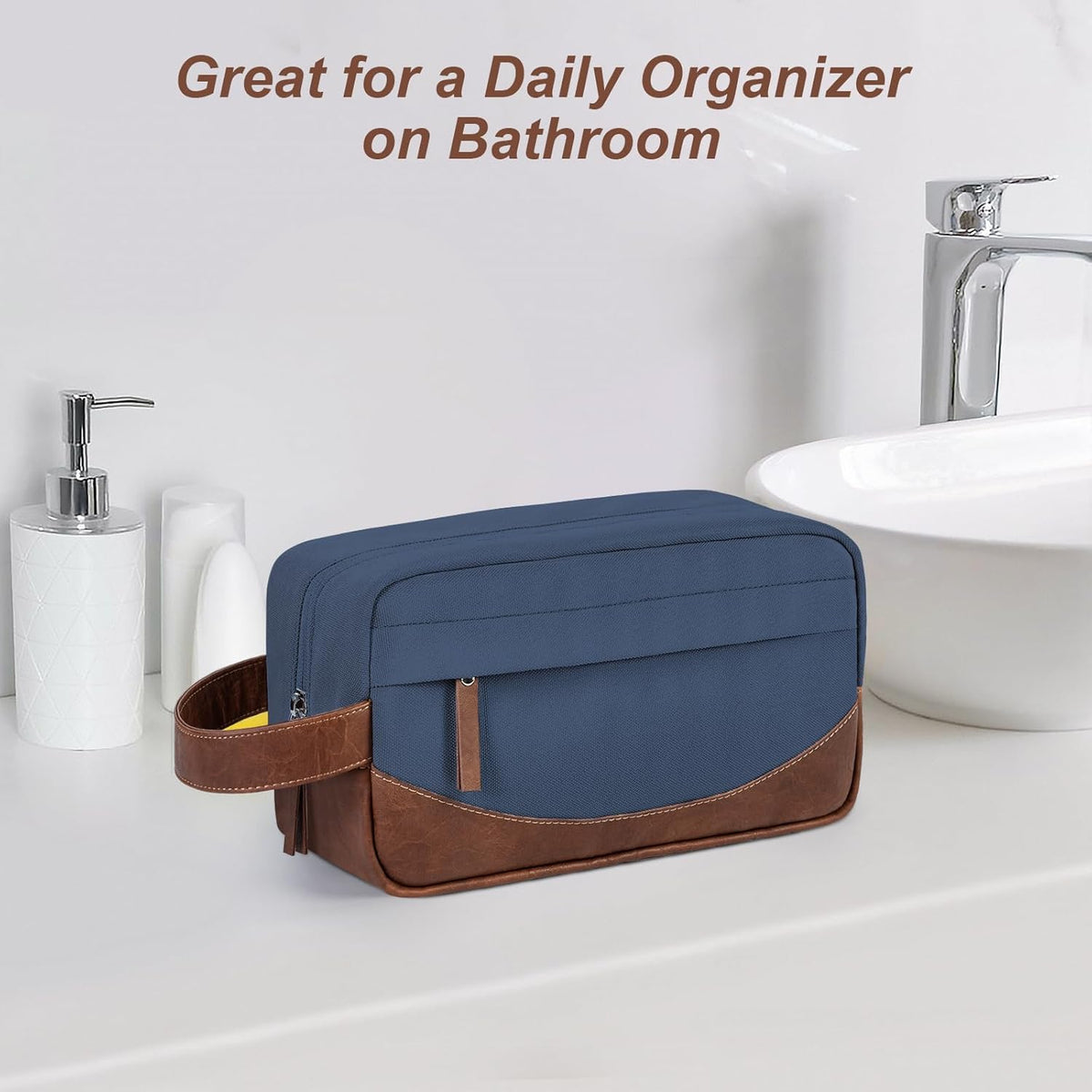 Travel Toiletry Bag for Men, Hanging Toiletry Organizer, Water Resistant Shaving Kit with Large Capacity for Travel Accessories (Black, Large)