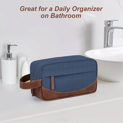 Travel Toiletry Bag for Men, Hanging Toiletry Organizer, Water Resistant Shaving Kit with Large Capacity for Travel Accessories (Black, Large)