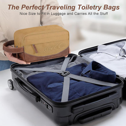 Travel Toiletry Bag for Men, Hanging Toiletry Organizer, Water Resistant Shaving Kit with Large Capacity for Travel Accessories (Black, Large)