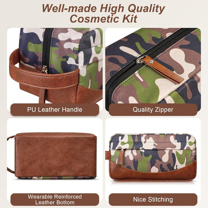 Travel Toiletry Bag for Men, Hanging Toiletry Organizer, Water Resistant Shaving Kit with Large Capacity for Travel Accessories (Black, Large)