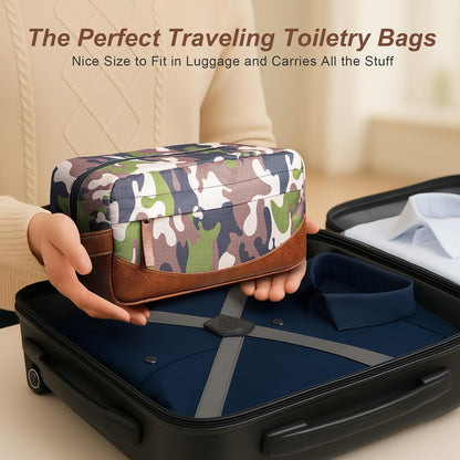 Travel Toiletry Bag for Men, Hanging Toiletry Organizer, Water Resistant Shaving Kit with Large Capacity for Travel Accessories (Black, Large)