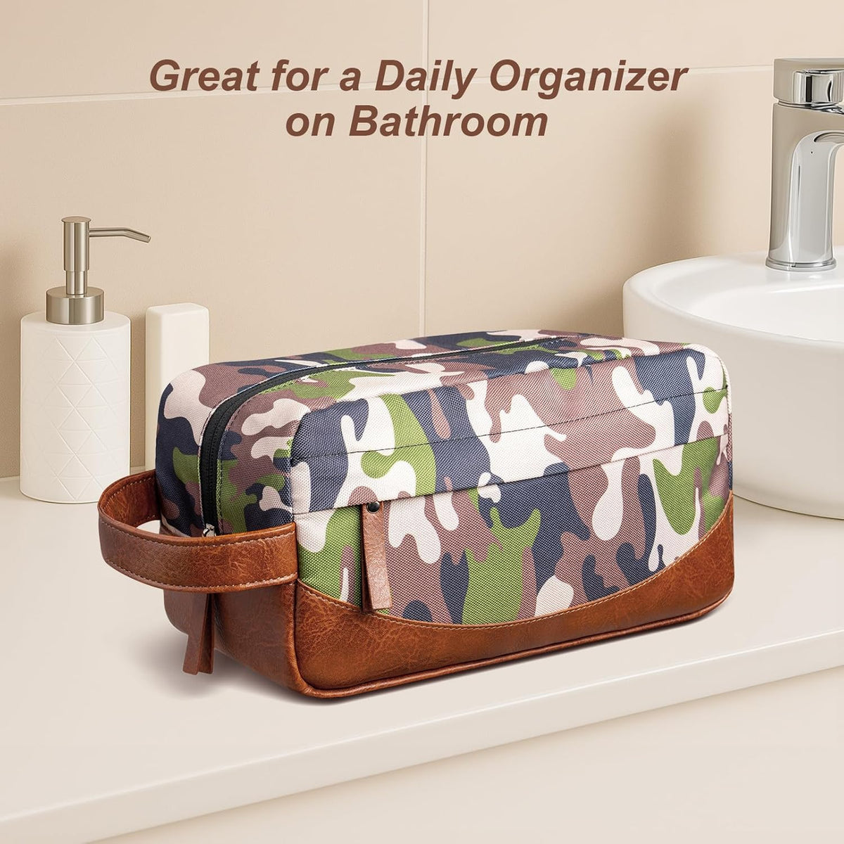 Travel Toiletry Bag for Men, Hanging Toiletry Organizer, Water Resistant Shaving Kit with Large Capacity for Travel Accessories (Black, Large)