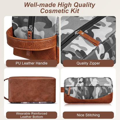 Travel Toiletry Bag for Men, Hanging Toiletry Organizer, Water Resistant Shaving Kit with Large Capacity for Travel Accessories (Black, Large)