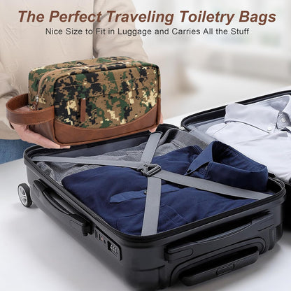 Travel Toiletry Bag for Men, Hanging Toiletry Organizer, Water Resistant Shaving Kit with Large Capacity for Travel Accessories (Black, Large)