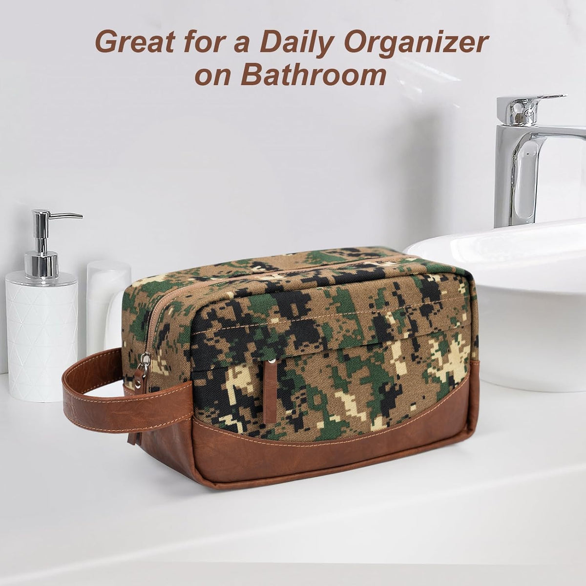 Travel Toiletry Bag for Men, Hanging Toiletry Organizer, Water Resistant Shaving Kit with Large Capacity for Travel Accessories (Black, Large)
