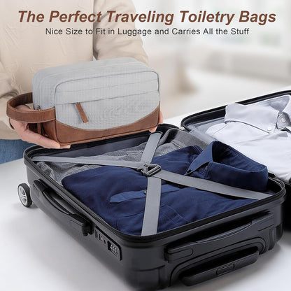Travel Toiletry Bag for Men, Hanging Toiletry Organizer, Water Resistant Shaving Kit with Large Capacity for Travel Accessories (Black, Large)