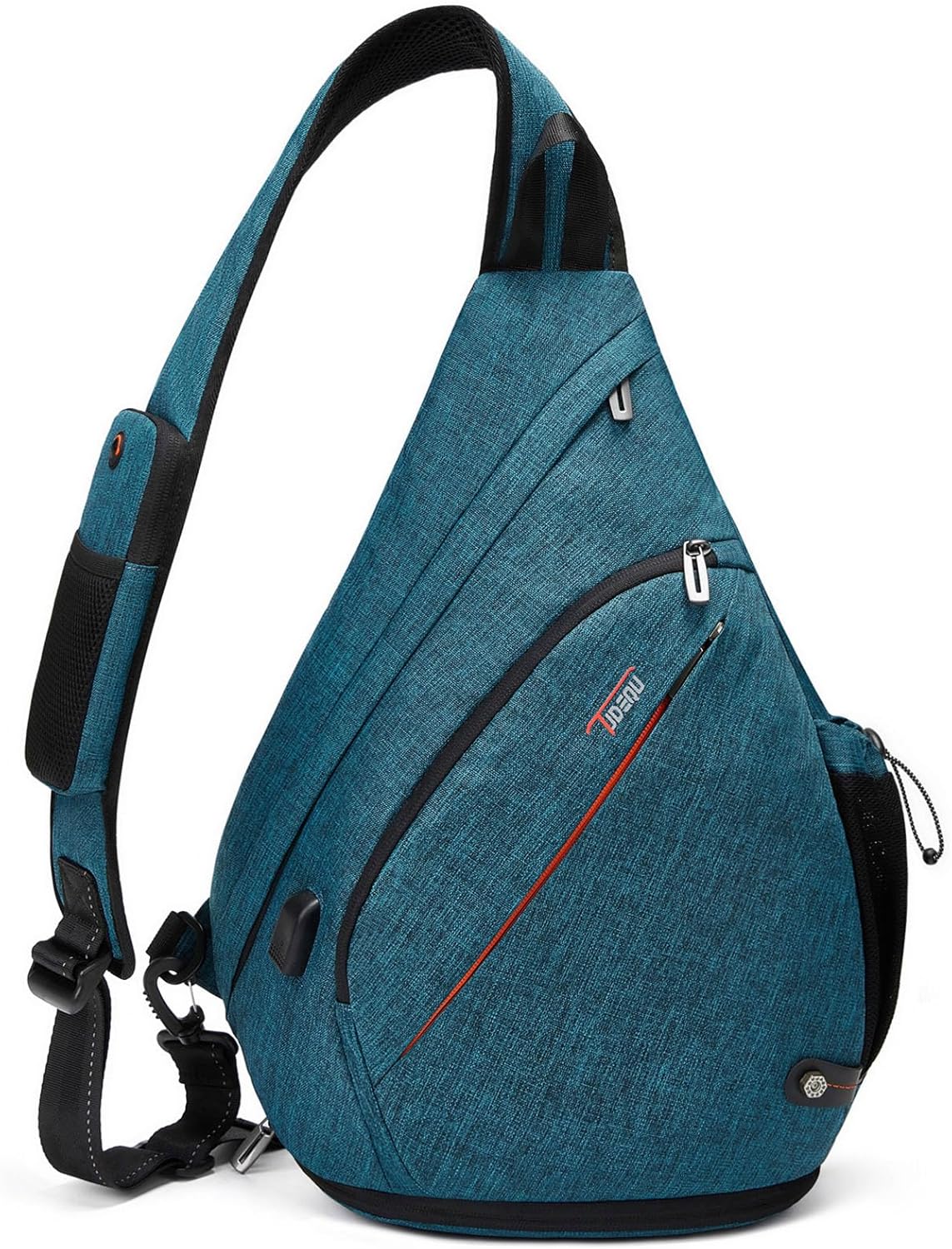 Sling Bag for Men Crossbody Backpack,8 Pockets Sling Backpack Mens Sling Bag,19L Sling Pack,One Strap Backpack for Men | One Strap Backpack with Umbrella Pocket,Sling Backpack with Stability Strap, One Shoulder Backpack for Hiking,Gym,Travel