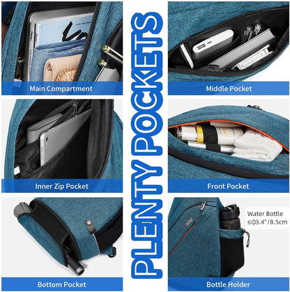 Sling Bag for Men Crossbody Backpack,8 Pockets Sling Backpack Mens Sling Bag,19L Sling Pack,One Strap Backpack for Men | One Strap Backpack with Umbrella Pocket,Sling Backpack with Stability Strap, One Shoulder Backpack for Hiking,Gym,Travel