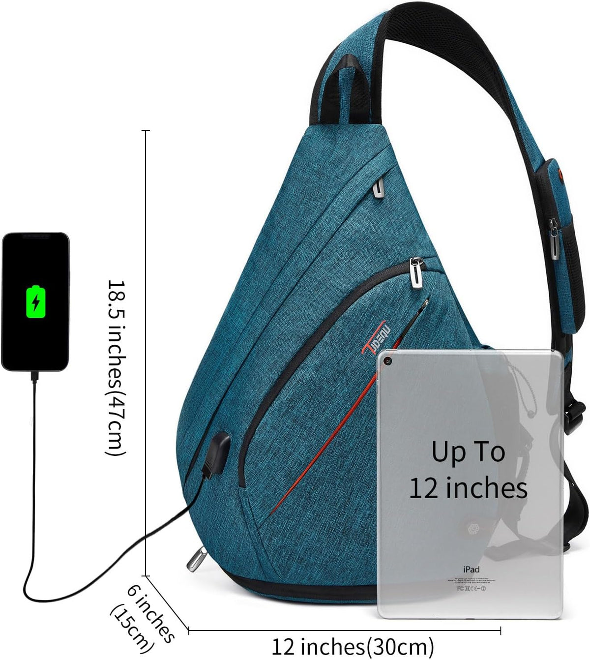 Sling Bag for Men Crossbody Backpack,8 Pockets Sling Backpack Mens Sling Bag,19L Sling Pack,One Strap Backpack for Men | One Strap Backpack with Umbrella Pocket,Sling Backpack with Stability Strap, One Shoulder Backpack for Hiking,Gym,Travel