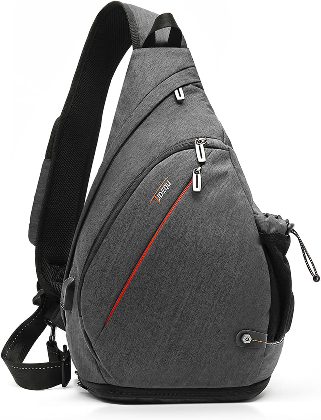 Sling Bag for Men Crossbody Backpack,8 Pockets Sling Backpack Mens Sling Bag,19L Sling Pack,One Strap Backpack for Men | One Strap Backpack with Umbrella Pocket,Sling Backpack with Stability Strap, One Shoulder Backpack for Hiking,Gym,Travel