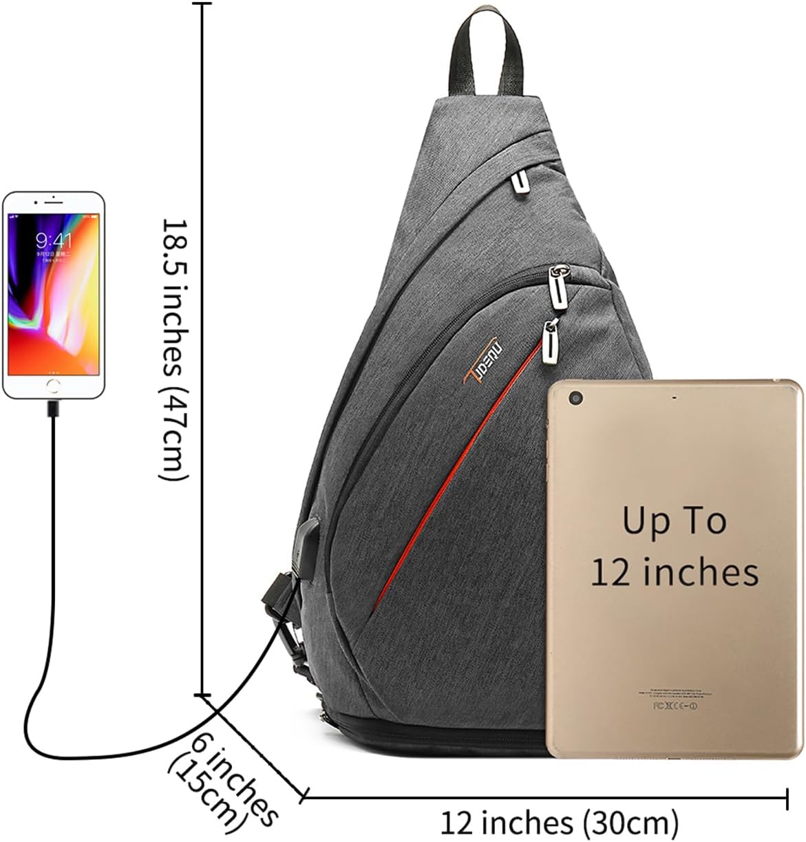 Sling Bag for Men Crossbody Backpack,8 Pockets Sling Backpack Mens Sling Bag,19L Sling Pack,One Strap Backpack for Men | One Strap Backpack with Umbrella Pocket,Sling Backpack with Stability Strap, One Shoulder Backpack for Hiking,Gym,Travel