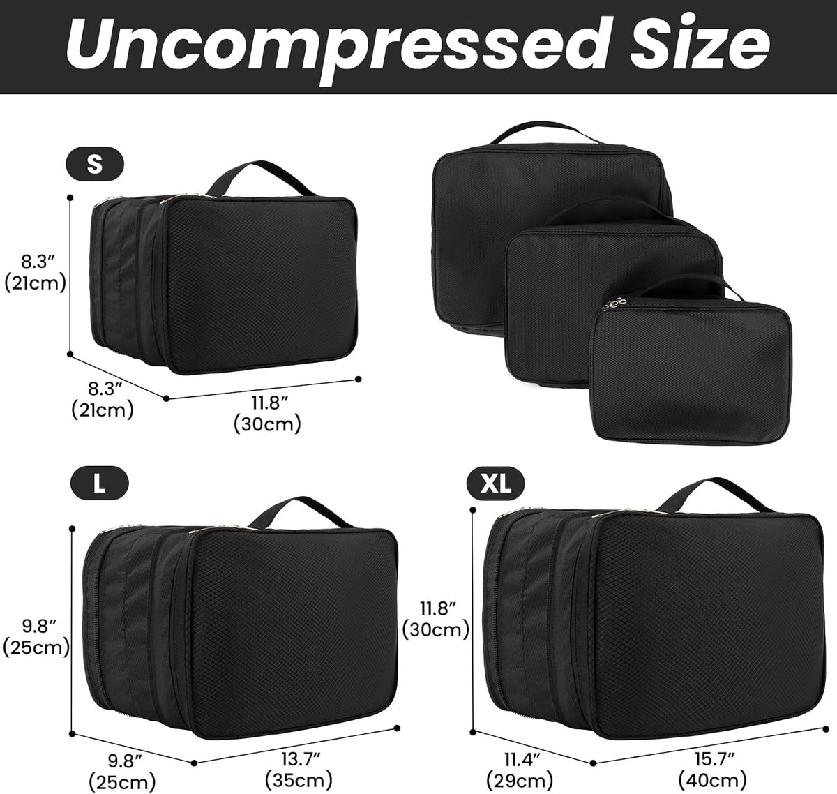 Double-sided Storage Compression Packing Cube, Expandable Suitcase Organizer Bag for Travel Essentials
