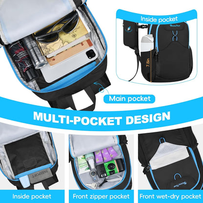 Seektop 15L Small Lightweight Hiking Backpack for Men Women Foldable Packable UltraLight Daypack for Travel Daily Outdoor