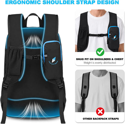 Seektop 15L Small Lightweight Hiking Backpack for Men Women Foldable Packable UltraLight Daypack for Travel Daily Outdoor