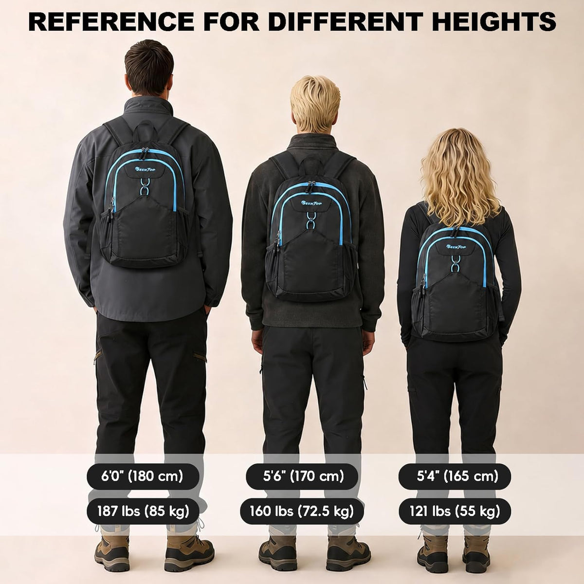 Seektop 15L Small Lightweight Hiking Backpack for Men Women Foldable Packable UltraLight Daypack for Travel Daily Outdoor
