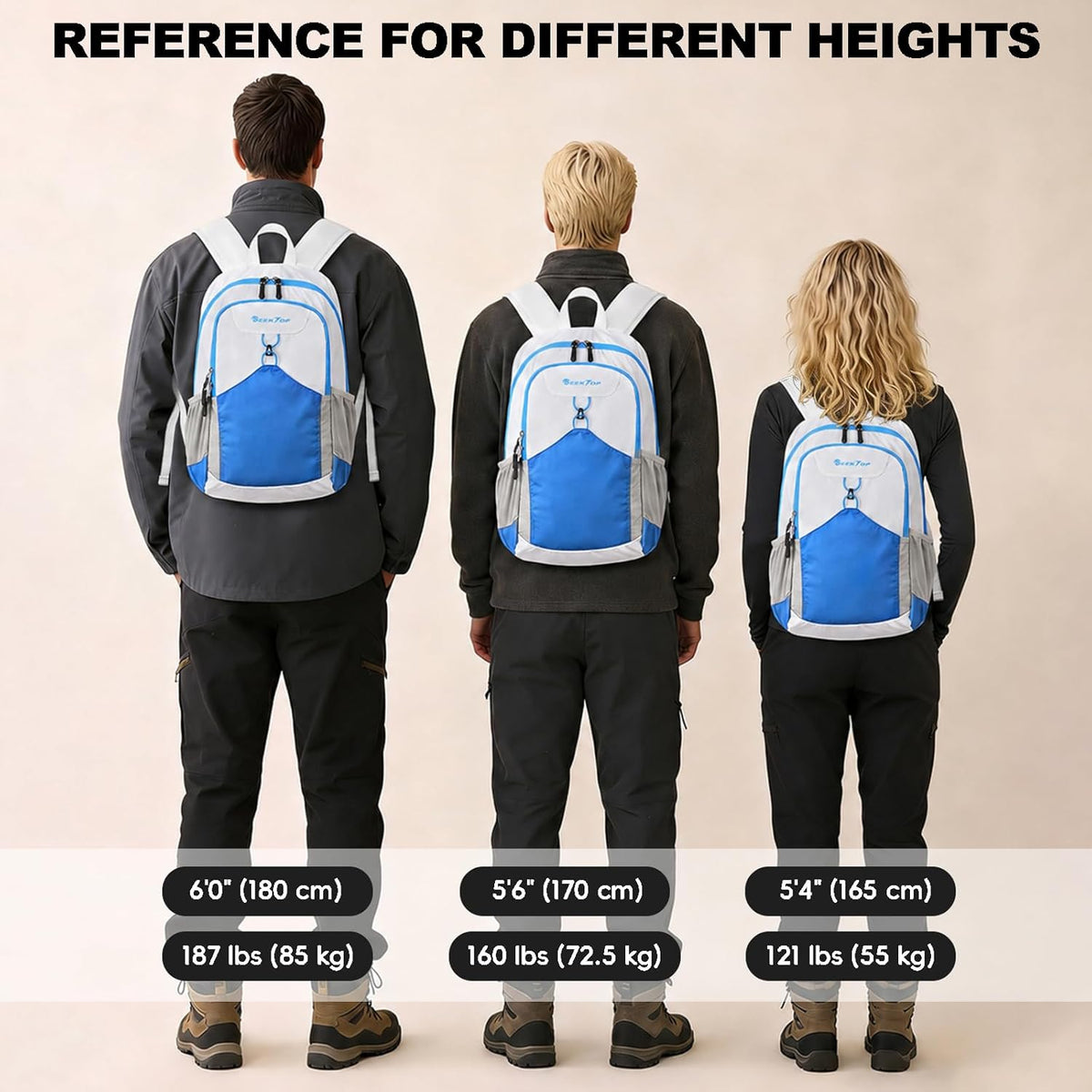 Seektop 15L Small Lightweight Hiking Backpack for Men Women Foldable Packable UltraLight Daypack for Travel Daily Outdoor