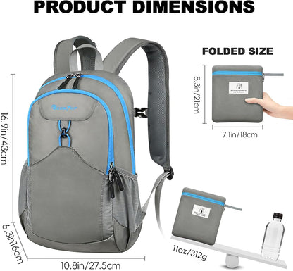 Seektop 15L Small Lightweight Hiking Backpack for Men Women Foldable Packable UltraLight Daypack for Travel Daily Outdoor