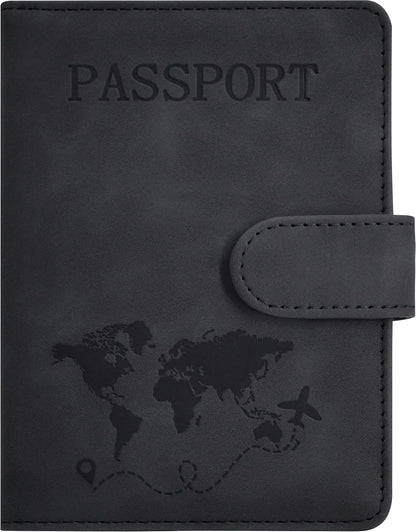 Passport Holder, Passport Cover with Credit Card Slot and Boarding Pass Slot Combo, Passport Wallet Case Book Travel Must Have, RFID Blocking Leather Travel Accessories, Navy Blue
