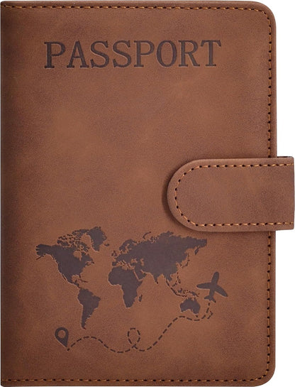 Passport Holder, Passport Cover with Credit Card Slot and Boarding Pass Slot Combo, Passport Wallet Case Book Travel Must Have, RFID Blocking Leather Travel Accessories, Navy Blue