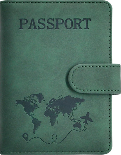 Passport Holder, Passport Cover with Credit Card Slot and Boarding Pass Slot Combo, Passport Wallet Case Book Travel Must Have, RFID Blocking Leather Travel Accessories, Navy Blue