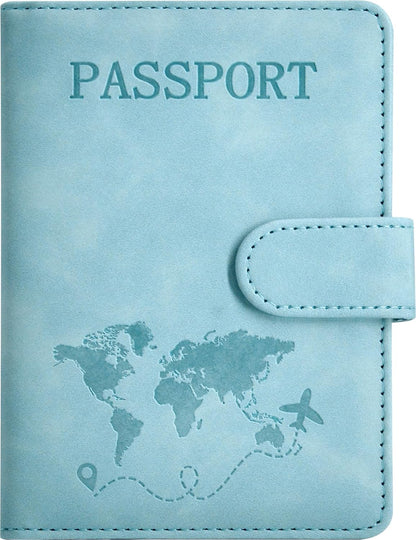 Passport Holder, Passport Cover with Credit Card Slot and Boarding Pass Slot Combo, Passport Wallet Case Book Travel Must Have, RFID Blocking Leather Travel Accessories, Navy Blue