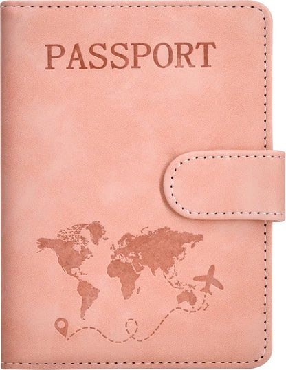 Passport Holder, Passport Cover with Credit Card Slot and Boarding Pass Slot Combo, Passport Wallet Case Book Travel Must Have, RFID Blocking Leather Travel Accessories, Navy Blue