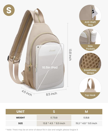 Sling Backpack for Women, Convertible Crossbody, Small Diaper Bag, Water-Resistant Hiking Daypack, Travel Shoulder Chest Bag