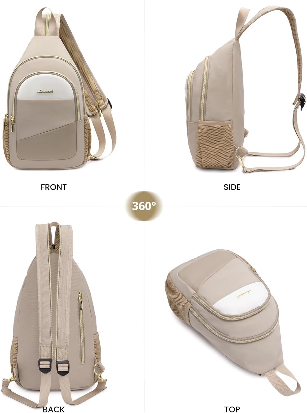 Sling Backpack for Women, Convertible Crossbody, Small Diaper Bag, Water-Resistant Hiking Daypack, Travel Shoulder Chest Bag