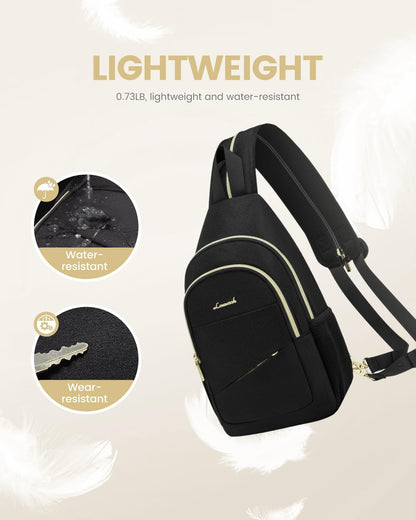 Sling Backpack for Women, Convertible Crossbody, Small Diaper Bag, Water-Resistant Hiking Daypack, Travel Shoulder Chest Bag