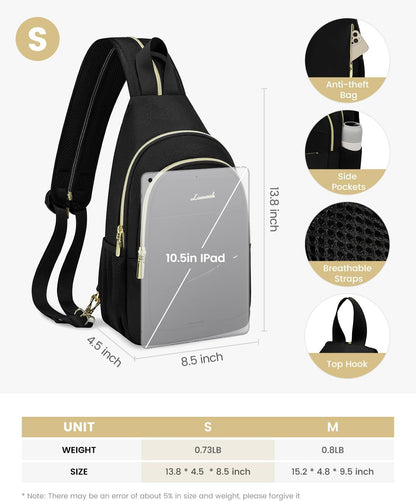 Sling Backpack for Women, Convertible Crossbody, Small Diaper Bag, Water-Resistant Hiking Daypack, Travel Shoulder Chest Bag
