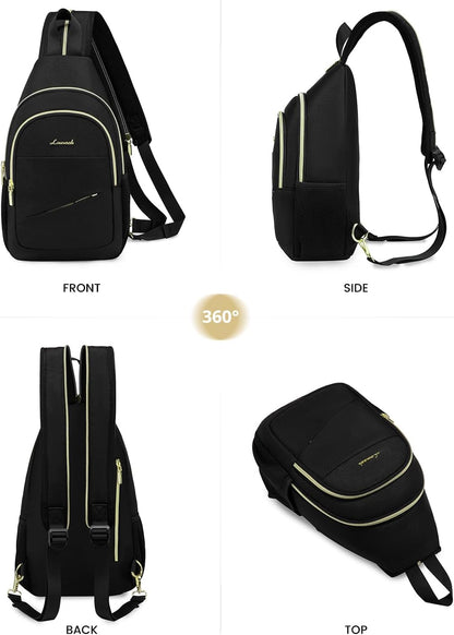 Sling Backpack for Women, Convertible Crossbody, Small Diaper Bag, Water-Resistant Hiking Daypack, Travel Shoulder Chest Bag