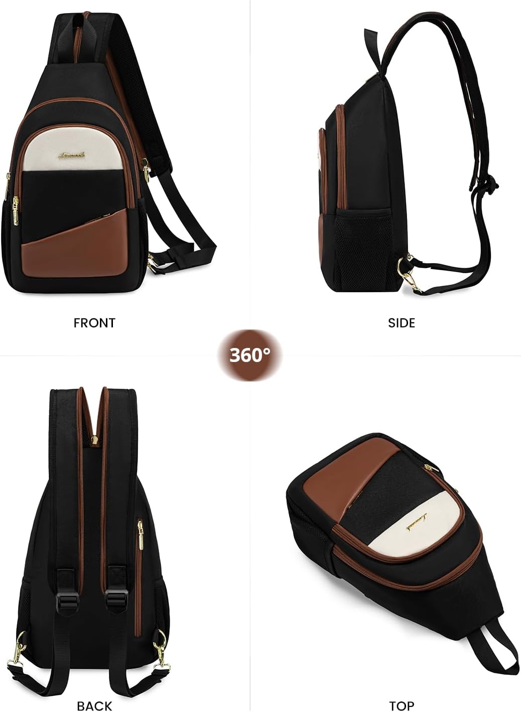 Sling Backpack for Women, Convertible Crossbody, Small Diaper Bag, Water-Resistant Hiking Daypack, Travel Shoulder Chest Bag