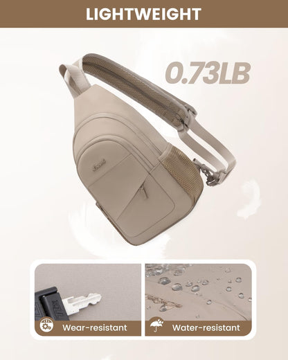 Sling Backpack for Women, Convertible Crossbody, Small Diaper Bag, Water-Resistant Hiking Daypack, Travel Shoulder Chest Bag