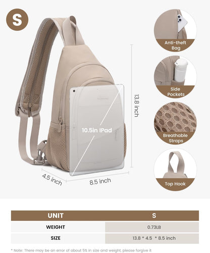 Sling Backpack for Women, Convertible Crossbody, Small Diaper Bag, Water-Resistant Hiking Daypack, Travel Shoulder Chest Bag