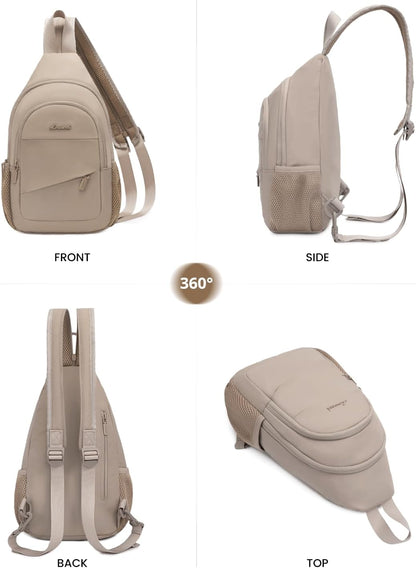 Sling Backpack for Women, Convertible Crossbody, Small Diaper Bag, Water-Resistant Hiking Daypack, Travel Shoulder Chest Bag