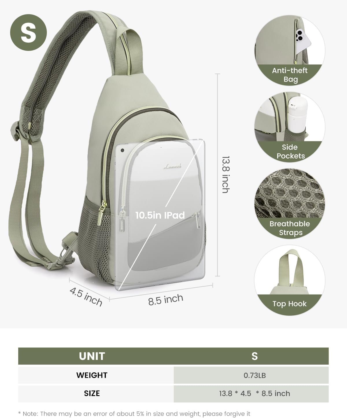 Sling Backpack for Women, Convertible Crossbody, Small Diaper Bag, Water-Resistant Hiking Daypack, Travel Shoulder Chest Bag
