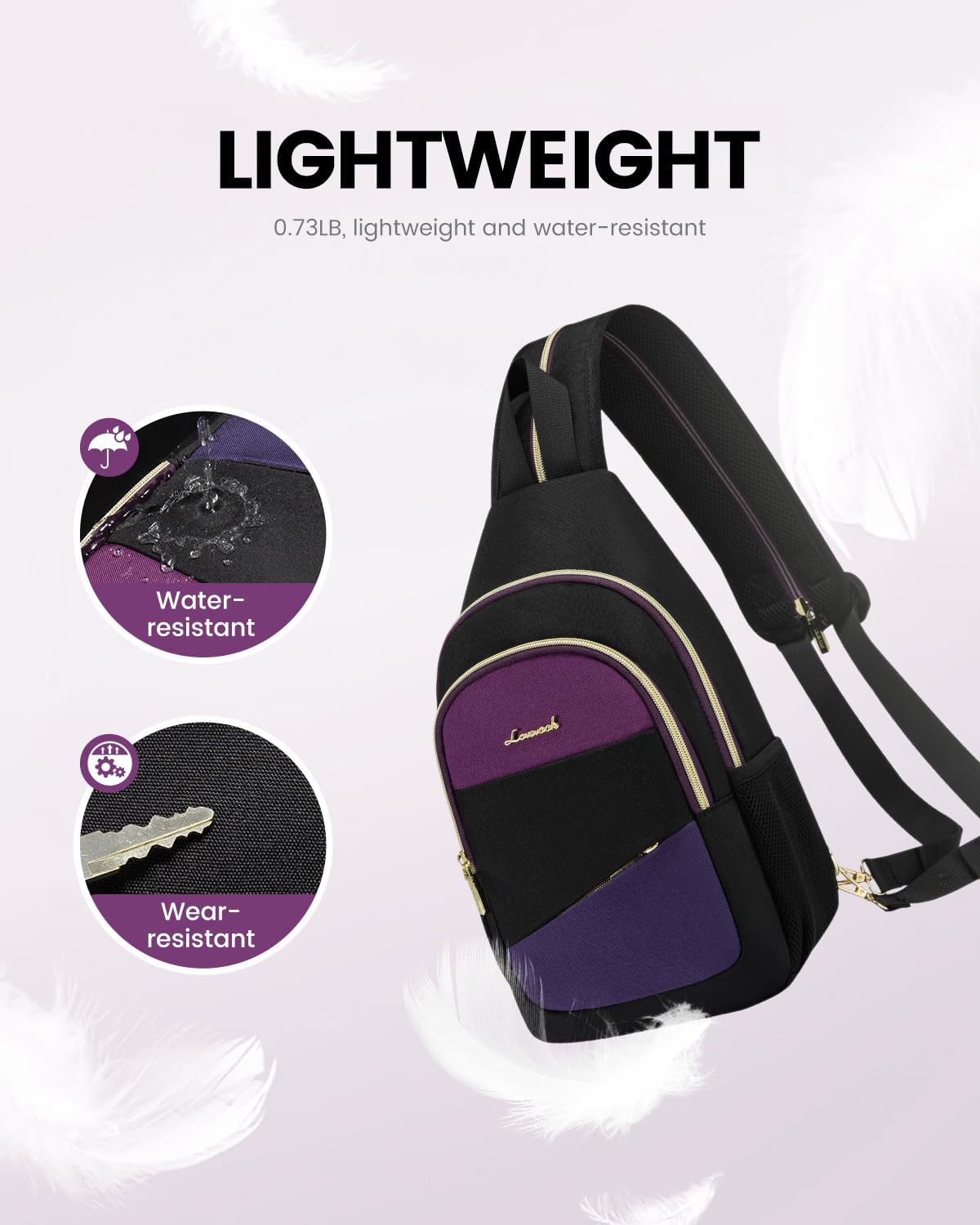 Sling Backpack for Women, Convertible Crossbody, Small Diaper Bag, Water-Resistant Hiking Daypack, Travel Shoulder Chest Bag