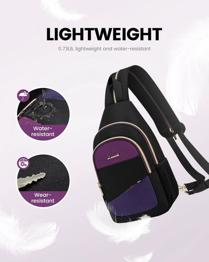 Sling Backpack for Women, Convertible Crossbody, Small Diaper Bag, Water-Resistant Hiking Daypack, Travel Shoulder Chest Bag